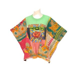NWT Handcrafted Upcycled Grateful Dead Kantha Tunic with Pockets. One Size